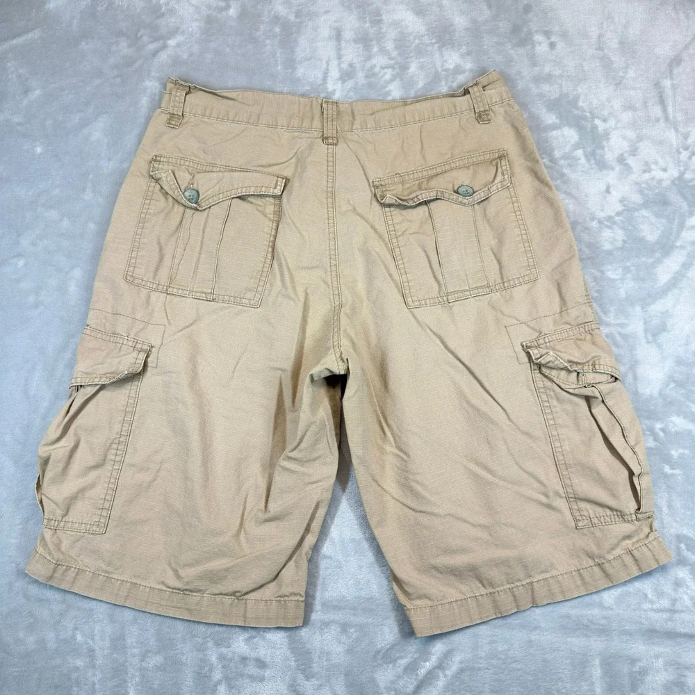 Southpole Cargo Shorts Mens 32 Tan Ripstop Khaki Utility Pockets Vintage Y2K